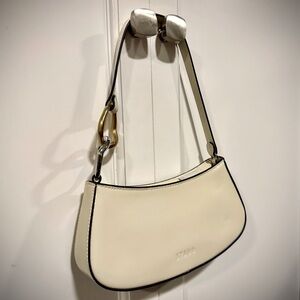 Staud Ollie Zip Leather Shoulder Bag - Cream